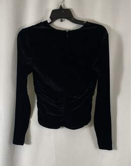 NWT Veronica Beard Womens Black Ruched Long Sleeve V-Neck Blouse Top Size 0 alternative image