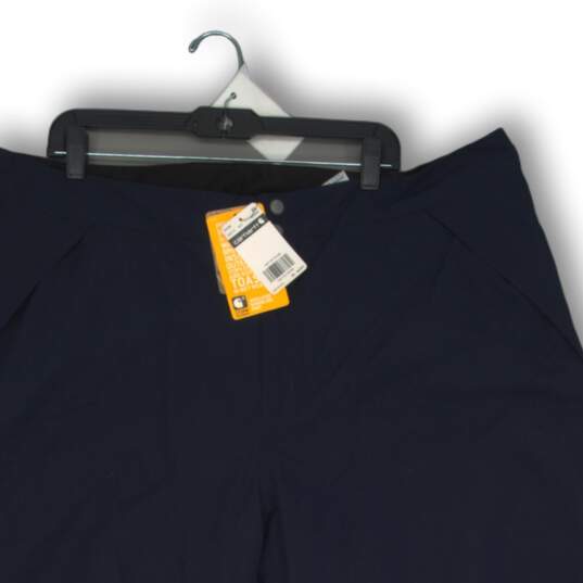 NWT Carhartt Mens Capri Pants Flat Front Regular Fit Navy Blue Size XL image number 4