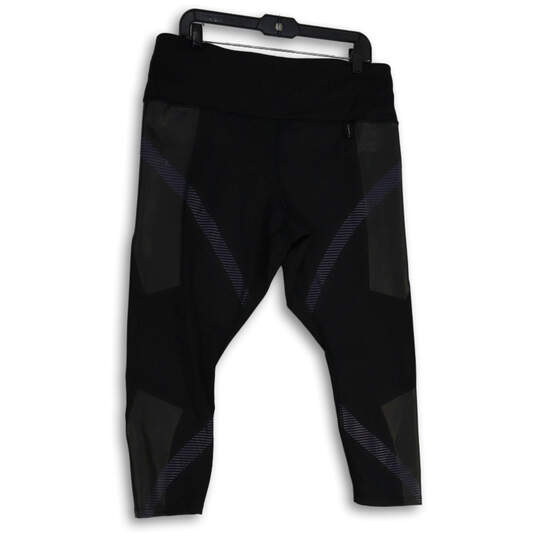NWT Womens Black Flat Front Elastic Waist Pull-On Capri Leggings Size 2x image number 2