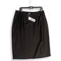 NWT Eileen Fisher Womens Black Flat Front Pull-On Straight & Pencil Skirt Sz 1X image number 1