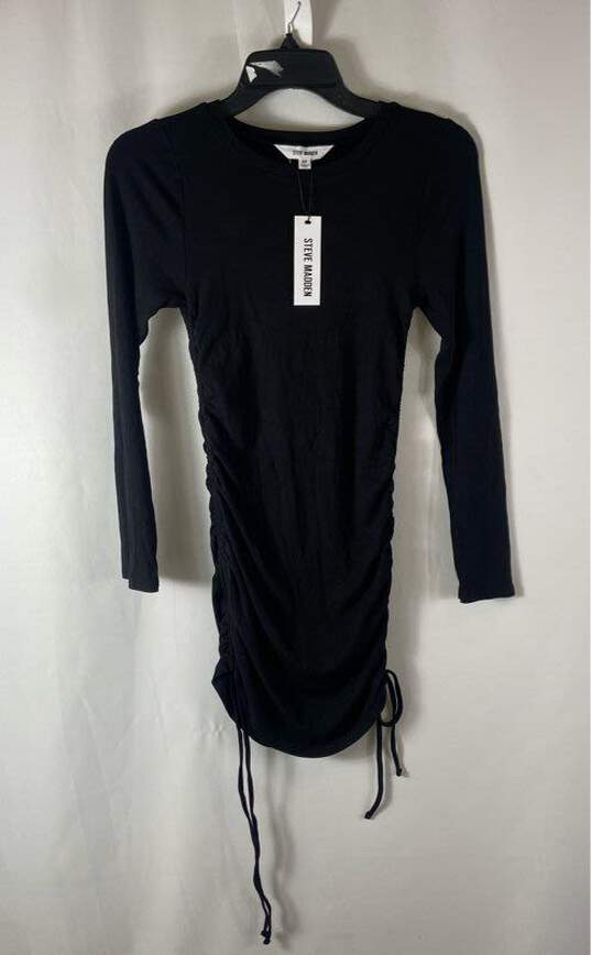 Steve Madden Black Ruched Mini Dress - Size Medium image number 4