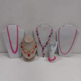Hot Pink Jewelry Collection 6pc Lot