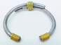 Taxco Mexico 925 & Brass Coils Modernist Chunky Tubes Bypass Cuff Bracelet 28.2g image number 4