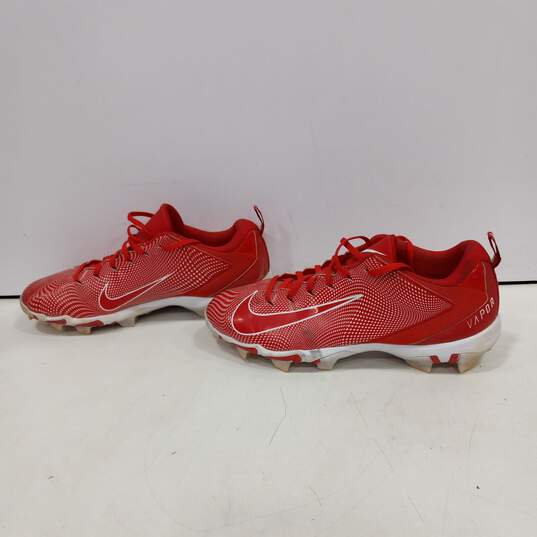 Men's Red Nike Cleats Size 12 image number 3