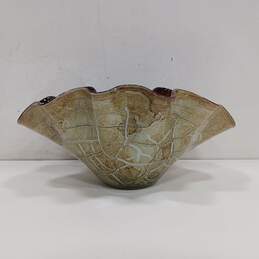 Large Oyster Shaped Glass Bowl