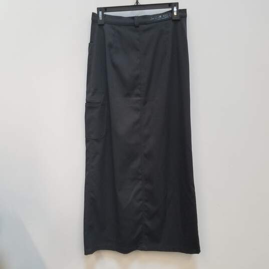 Womens Black Stretch Pockets Flat Front Casual Maxi Skirt Size 44 image number 2