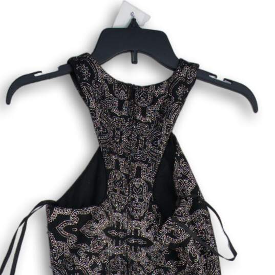 NWT B. Smart Womens Black Glitter Round Neck Sleeveless Back Zip A-Line Dress 1 image number 4