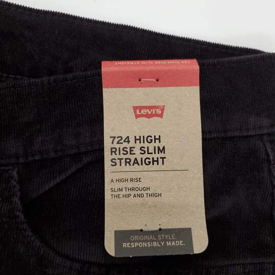 Levi's Men's Black 724 High Rise Slim Straight Size 16 Short | W33 L30 image number 4