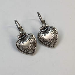 Designer Brighton Silver-Tone Heart Shape Fashionable Drop Earrings alternative image