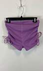 NWT YITTY Womens Purple Ruched Stretch Denim Is Served Booty Shorts Size Medium image number 2