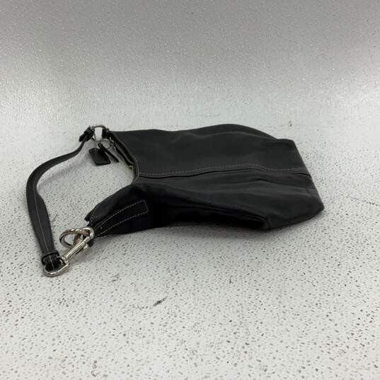 Coach Womens Hobo Handbag Inner Pockets Zip Lock Charm Black Leather image number 4