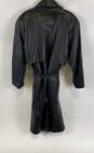Martini Womens Black Leather Long Sleeve Collared Long Trench Coat Size Medium image number 2