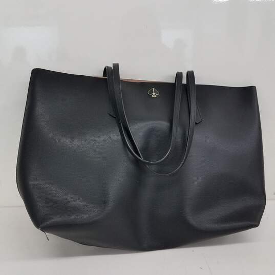 Kate Spade Large Black Leather Tote Bag w/ Con Purse image number 2