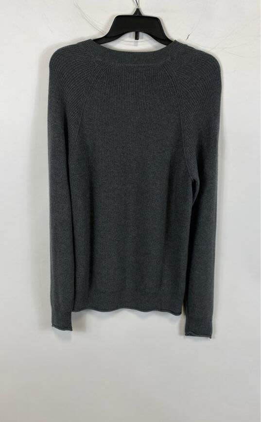 NWT Lucky Brand Mens Gray Ribbed Long Sleeve Quarter Button-Up Sweater Size L image number 2