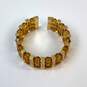 Designer Joan Rivers Gold-Tone Yellow Simulated Topaz Stone Cuff Bracelet image number 2