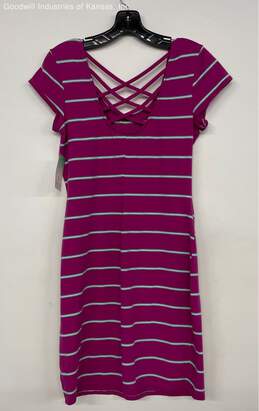 Decree Purple/Stripes Casual Dress - Size XL alternative image