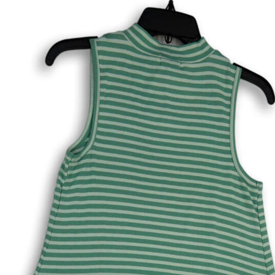 NWT Womens Green Knitted Striped Sleeveless Pullover A-line Dress Size M image number 4