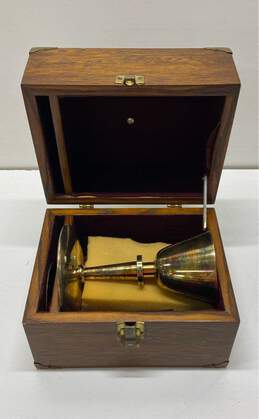 Vintage Memoriam Religious Artifact Ceremonial Chalice with Wood Box Storage alternative image