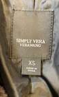 Simply Vera Wang Womens Black Leather Collared Full Zip Motorcycle Jacket Sz XS image number 5