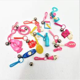 Vintage 1980s Plastic Clip On Bell Charms Lot of 13