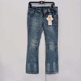 Miss Me Rose Royce Lightning Blue Sarah Cross Boot Cut Jeans Size 29 (9/10) NWT