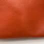 Womens Orange Leather Detachable Strap Bottom Stud Classic Zip Handbag image number 6