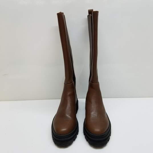Madewell Women's The Poppy Brown Leather Tall Lugsole Boots Size 7 image number 2
