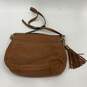 Michael Kors Womens Crossbody Bag Purse Adjustable Strap Tasseled Brown Leather image number 2