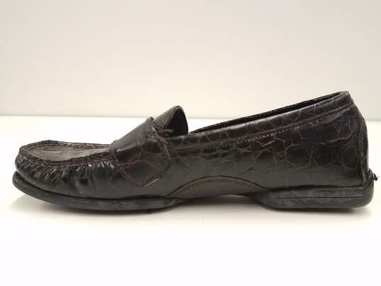 Stuart Weitzman Brown Embossed Leather Loafers Women's Size 5 image number 6