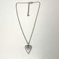 Designer Brighton Silver-Tone Link Chain Black Heart Shape Pendant Necklace image number 3