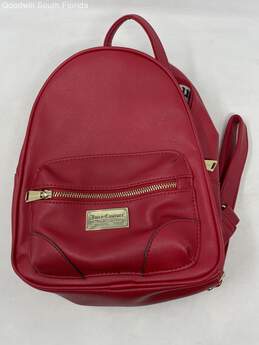 Juicy Couture Womens Red Outer Pocket Adjustable Strap Backpack