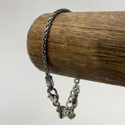 Designer Brighton Silver-Tone Rhinestone Fox Tail Chain Charm Bracelet