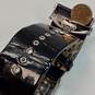 Designer Betsey Johnson Black Leather Strap Rectangle Analog Quartz Wristwatch image number 3