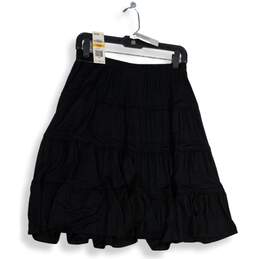 NWT Style&co. Womens Black Pleated Front Pull-On A-Line Skirt Size Small alternative image
