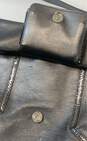 Lambertson Truex Silver Metallic Leather Buckle Shoulder Bag image number 6