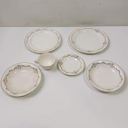 6pc Set of Edwin M. Knowles Gold Wreath Trimmed Dishes alternative image