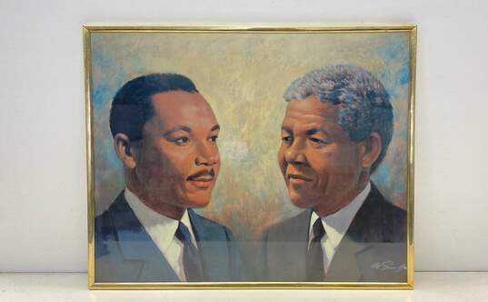 Framed 16"x 20" Print of Martin Luther King Jr. & Nelson Mandela Poster Framed image number 1