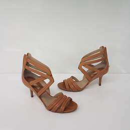 Michael Kors Brown Leather Ankle Back Zip Sandals Size 40.5 US 10