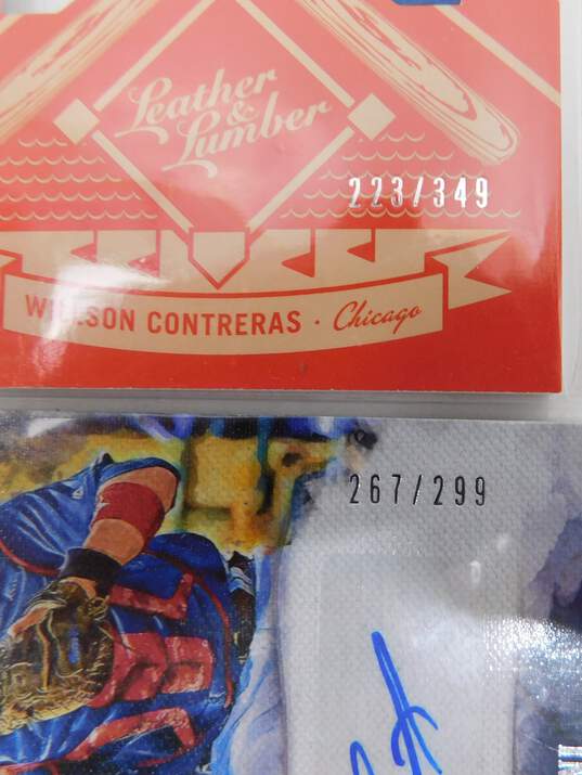 Buy the 8 Chicago Cubs Autographed/Game Worn Cards Rizzo Bryant Baez  Schwarber