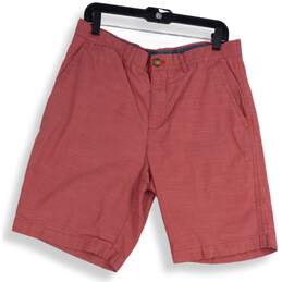 Tommy Hilfiger Mens Red Flat Front Slash Pocket Casual Chino Shorts Size 34