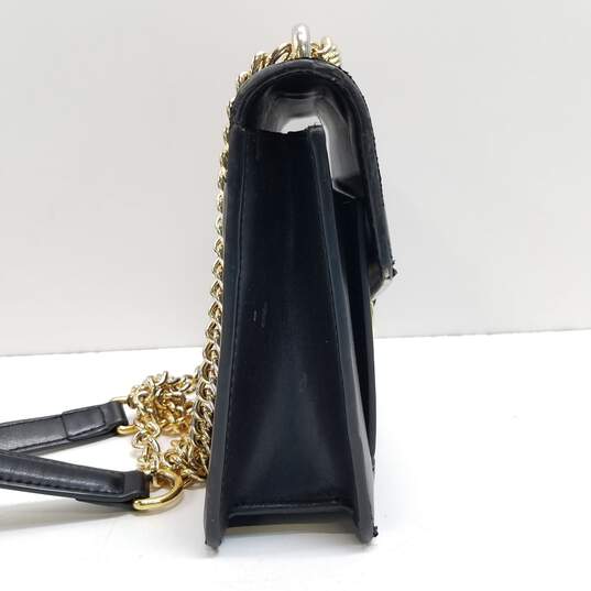 Buy the JW PEI The Envelope Black Vegan Leather Gold Chain Crossbody Bag