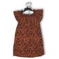 NWT Misguided Womens Bardot Shift Dress Paisley Ruffle Pleated Brown Size 12 image number 2