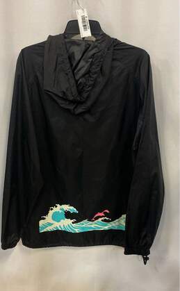 NWT Pink Dolphin Tillys Unisex Black Long Sleeve Hooded Windbreaker Jacket Sz XL alternative image