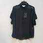 NWT Womens Black Oversize Short Sleeve Collared Casual Blouse Top Size 40 image number 1