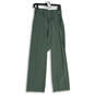 Womens Green Flat Front Slash Pocket Belted Wide Leg Ankle Pants Size 2 image number 1