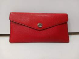 Michael Kors Red Saffiano Leather Tri-Fold Envelope Wallet