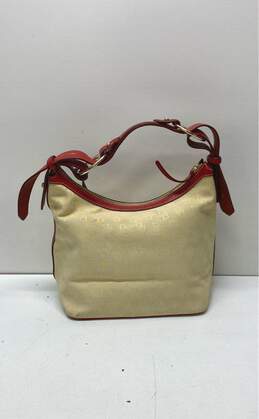Dooney & Bourke EUC Medium Hobo Red Signature Canvas Shoulder Bag alternative image