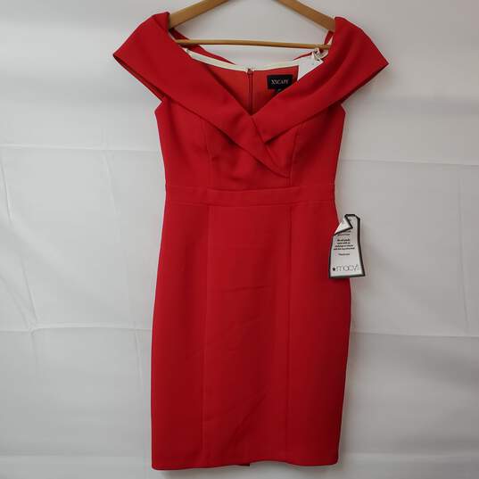 XSCAPE Petite Red Sleeveless Midi Dress Women's 2P NWT image number 1