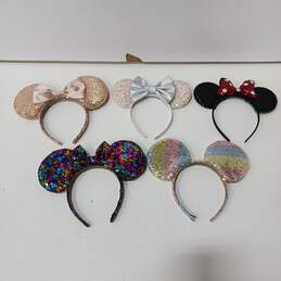 Bundle of 5 Unbranded Disney Minnie Mouse Themed Sequin Mouse Ear Headbands