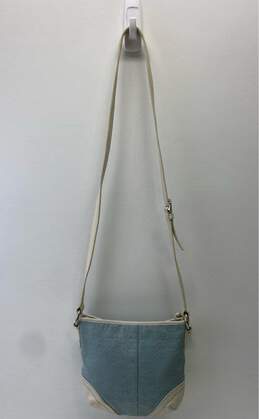 COACH Blue White Signature Canvas Leather Crossbody Bag alternative image
